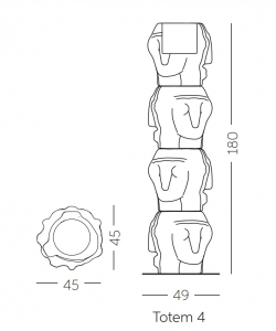 Кашпо из биопластика SLIDE Threebu Totem Pot 4 Special биополиэтилен, алюминий Фото 2