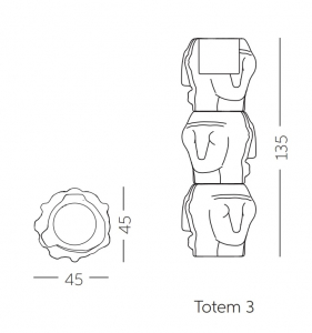 Кашпо пластиковое светящееся SLIDE Threebu Totem Pot 3 Lighting полиэтилен белый Фото 2