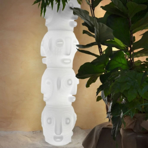 Кашпо пластиковое светящееся SLIDE Threebu Totem Pot 4 Lighting полиэтилен белый Фото 5