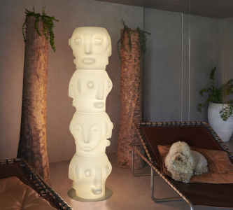 Кашпо пластиковое светящееся SLIDE Threebu Totem Pot 4 Lighting полиэтилен белый Фото 6