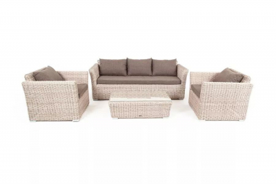 Комплект плетеной лаунж мебели 4SIS Капучино алюминий, искусственный ротанг, ткань бежевый Фото 2