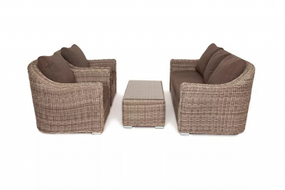 Комплект плетеной лаунж мебели 4SIS Фабриция алюминий, искусственный ротанг, ткань серый Фото 2