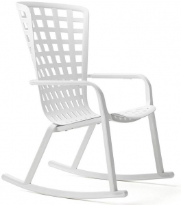 Кресло-качалка пластиковое с подушкой Nardi Folio стеклопластик, акрил белый, розовый Фото 6