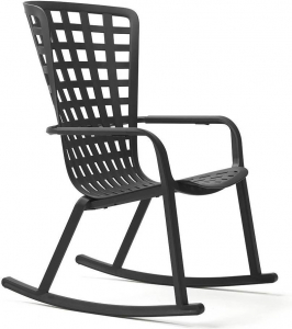 Кресло-качалка пластиковое с подушкой Nardi Folio стеклопластик, акрил антрацит, бежевый Фото 8