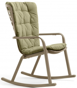 Кресло-качалка пластиковое с подушкой Nardi Folio стеклопластик, акрил тортора, зеленый Фото 1