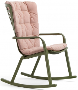Кресло-качалка пластиковое с подушкой Nardi Folio стеклопластик, акрил агава, розовый Фото 1