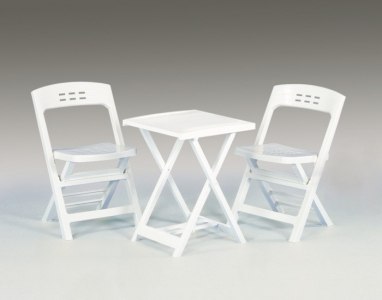 Комплект пластиковой мебели GARDEN RATTAN Balkon Set полипропилен белый Фото 4