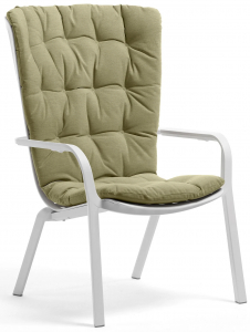 Лаунж-кресло пластиковое с подушкой Nardi Folio стеклопластик, акрил белый, зеленый Фото 1