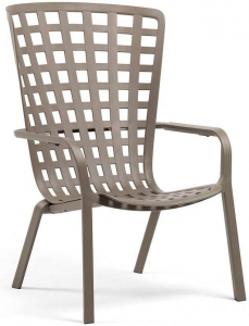 Лаунж-кресло пластиковое с подушкой Nardi Folio стеклопластик, акрил тортора, бежевый Фото 9