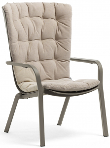 Лаунж-кресло пластиковое с подушкой Nardi Folio стеклопластик, акрил тортора, бежевый Фото 1