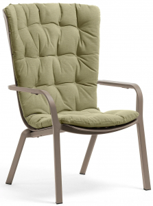 Лаунж-кресло пластиковое с подушкой Nardi Folio стеклопластик, акрил тортора, зеленый Фото 1