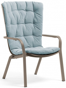 Лаунж-кресло пластиковое с подушкой Nardi Folio стеклопластик, акрил тортора, голубой Фото 1