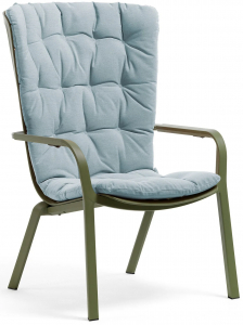 Лаунж-кресло пластиковое с подушкой Nardi Folio стеклопластик, акрил агава, голубой Фото 1