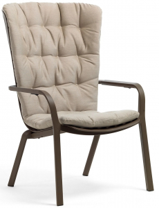 Лаунж-кресло пластиковое с подушкой Nardi Folio стеклопластик, акрил табак, бежевый Фото 1