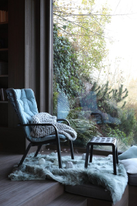 Лаунж-кресло пластиковое с подушкой Nardi Folio стеклопластик, акрил антрацит, голубой Фото 6