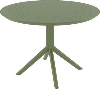 Стол пластиковый Siesta Contract Sky Table Ø105 сталь, пластик оливковый Фото 1