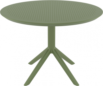 Стол пластиковый Siesta Contract Sky Table Ø105 сталь, пластик оливковый Фото 7