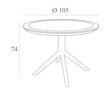 Стол пластиковый Siesta Contract Sky Table Ø105 сталь, пластик оливковый Фото 2