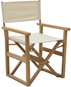 Кресло деревянное складное Giardino Di Legno Regista  тик, акрил слоновая кость Фото 1