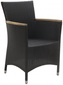 Кресло плетеное Giardino Di Legno Maui  алюминий, тик, искусственный ротанг черный Фото 1