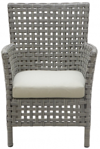 Кресло плетеное с подушкой Giardino Di Legno Argali  алюминий, искусственный ротанг, акрил капучино, белый, слоновая кость Фото 1