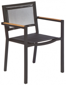 Кресло металлическое Giardino Di Legno Lui & Lei алюминий, батилин, тик антрацит, черный Фото 1