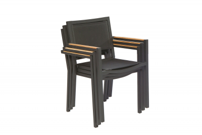 Кресло металлическое Giardino Di Legno Lui & Lei алюминий, батилин, тик антрацит, черный Фото 4