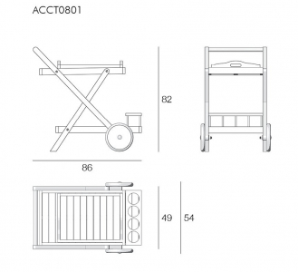 Столик сервировочный Giardino Di Legno Trolley  тик Фото 2