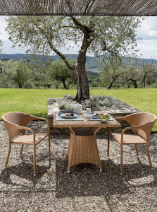 Стол деревянный плетеный Giardino Di Legno Waikiki  алюминий, искусственный ротанг, тик натуральный Фото 5