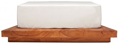 Шезлонг-лежак деревянный с матрасом Giardino Di Legno Suar суар, акрил коричневый, слоновая кость Фото 1