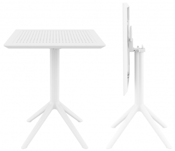 Стол пластиковый складной Siesta Contract Sky Folding Table 60 сталь, пластик белый Фото 1