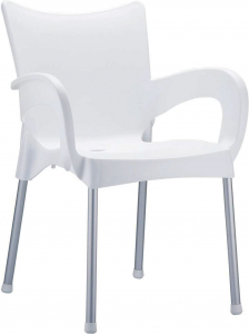 Кресло пластиковое Siesta Contract Romeo алюминий, полипропилен белый Фото 1