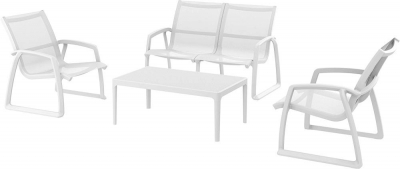 Комплект пластиковой мебели Siesta Contract Pacific Lounge стеклопластик, текстилен белый Фото 1