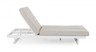 Лаунж-лежак двухместный Garden Relax Infinity алюминий, олефин белый, бежевый Фото 9