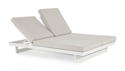 Лаунж-лежак двухместный Garden Relax Infinity алюминий, олефин белый, бежевый Фото 3
