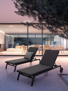 Шезлонг-лежак металлический Garden Relax Jalisco алюминий, текстилен, акрил антрацит, темно-серый Фото 6