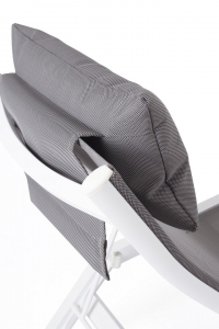 Шезлонг-лежак металлический Garden Relax Krion алюминий, текстилен белый, темно-серый Фото 8