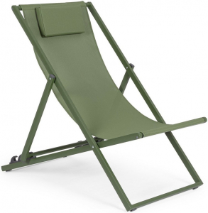 Кресло-шезлонг металлическое складное Garden Relax Taylor алюминий, текстилен зеленый Фото 1