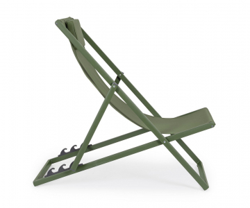Кресло-шезлонг металлическое складное Garden Relax Taylor алюминий, текстилен зеленый Фото 2