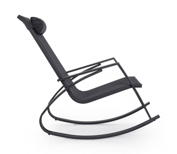 Кресло-качалка металлическое Garden Relax Demid сталь, текстилен антрацит Фото 2