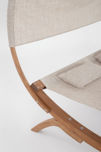 Лаунж-лежак двухместный с навесом Garden Relax Noes лиственница, текстилен натуральный, бежевый Фото 6