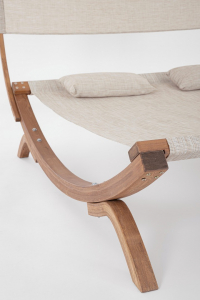Лаунж-лежак двухместный с навесом Garden Relax Noes лиственница, текстилен натуральный, бежевый Фото 7