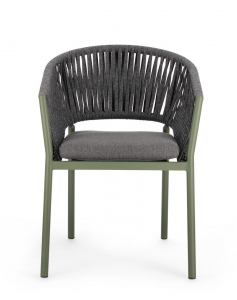Кресло плетеное с подушкой Garden Relax Florencia алюминий, роуп, олефин зеленый, серый Фото 2
