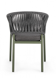 Кресло плетеное с подушкой Garden Relax Florencia алюминий, роуп, олефин зеленый, серый Фото 4