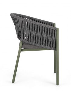 Кресло плетеное с подушкой Garden Relax Florencia алюминий, роуп, олефин зеленый, серый Фото 7