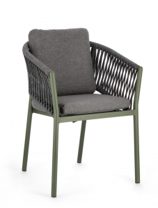 Кресло плетеное с подушкой Garden Relax Florencia алюминий, роуп, олефин зеленый, серый Фото 8
