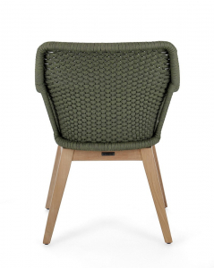 Кресло плетеное с подушкой Garden Relax Allison тик, роуп, олефин натуральный, зеленый Фото 3