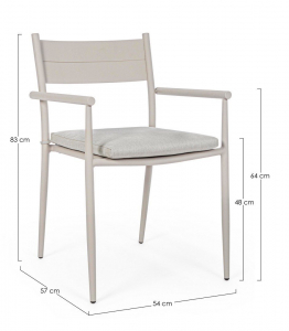 Кресло металлическое с подушкой Garden Relax Kendall алюминий, олефин светло-серый Фото 2