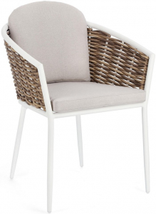 Кресло плетеное с подушками Garden Relax Maribela алюминий, искусственный ротанг, олефин белый, бежевый Фото 1