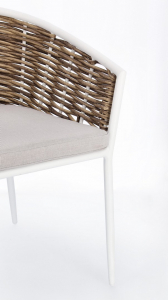 Кресло плетеное с подушками Garden Relax Maribela алюминий, искусственный ротанг, олефин белый, бежевый Фото 11